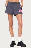 EDIKTED Orchid Babe Fleece Sweatshorts