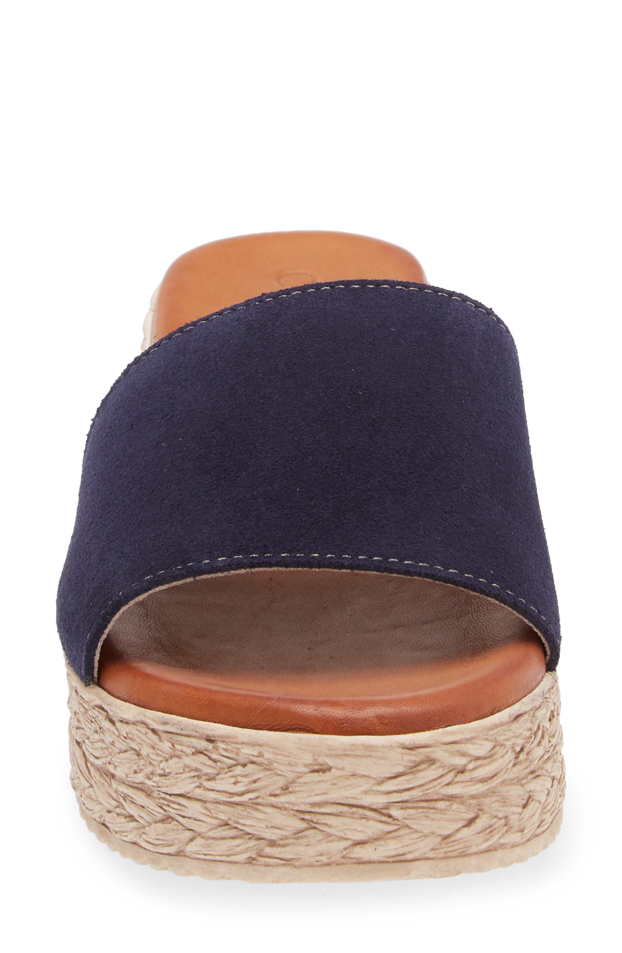 Bizzy Espadrille Platform Wedge Slide Sandal, Alternate, color, NAVY SUEDE