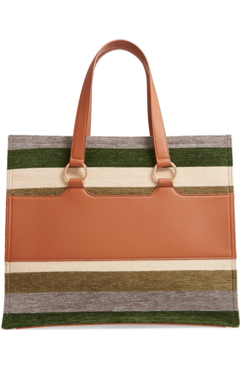 DESTREE D’ESTRËE Sol Stripe Chenille & Leather Tote, Alternate, color,