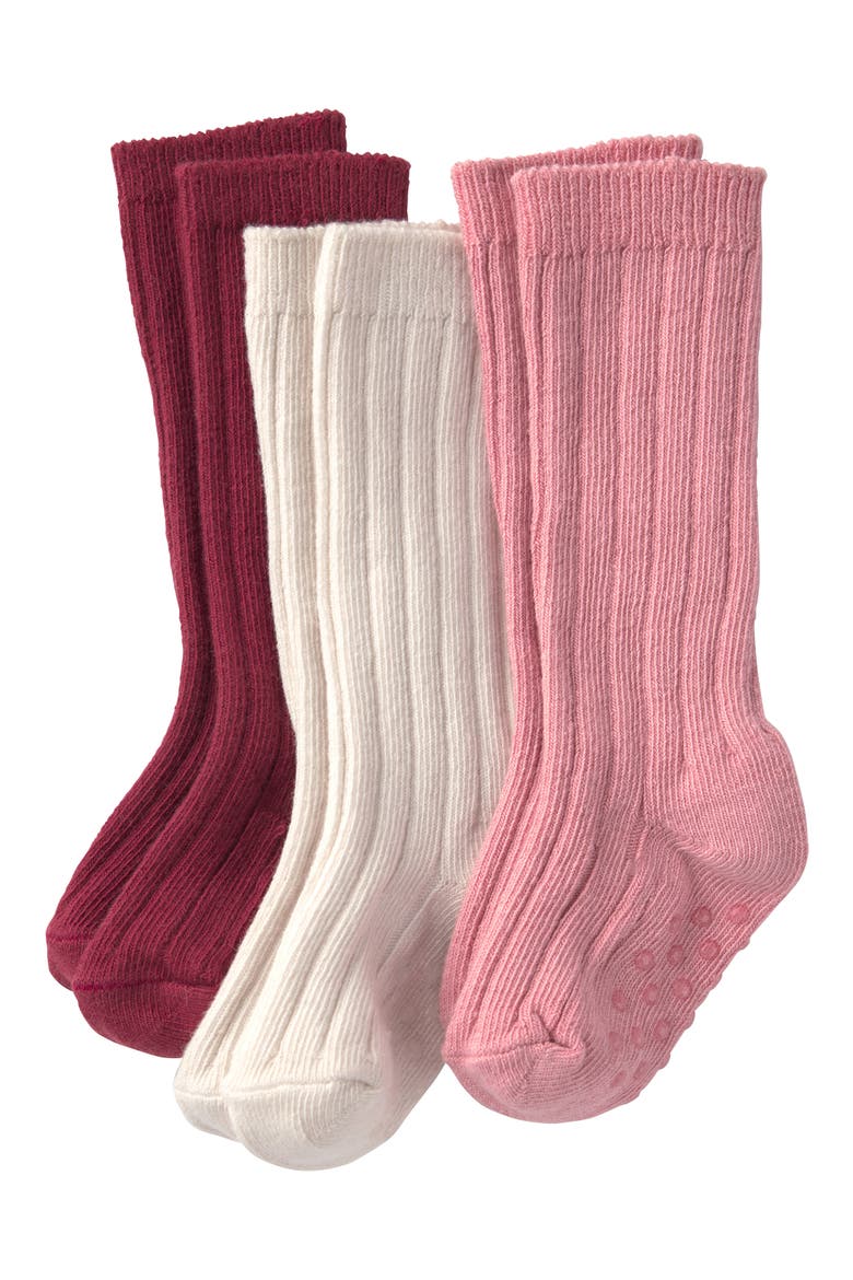 3-Pack Assorted Knee High Socks, Main, color, LP PINK CREAM