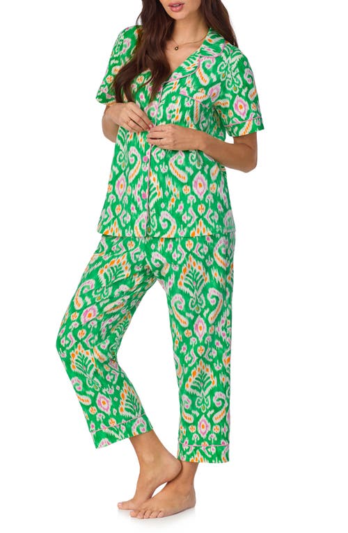 Bedhead Pajamas Print Stretch Organic Cotton Jersey Crop Pajamas In Beverly Ikat