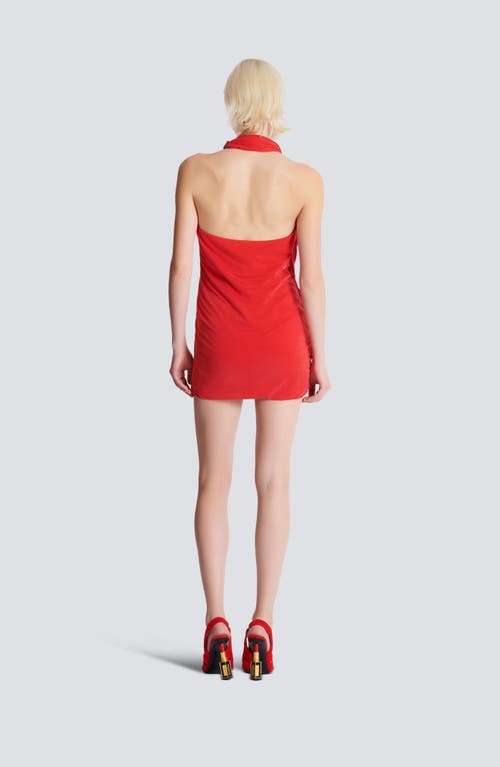 Balmain Draped Halter Neck Mini Dress