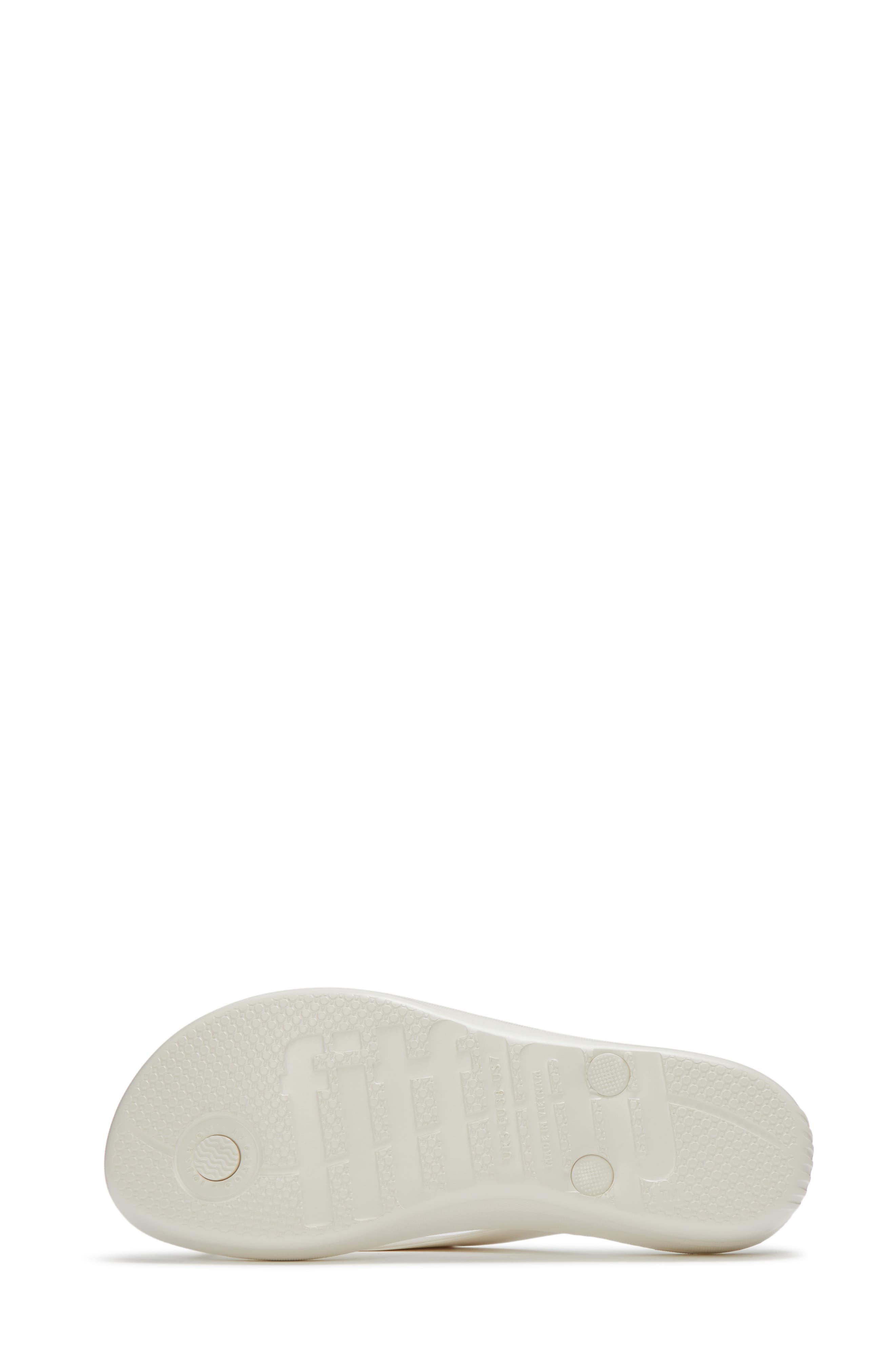 iQushion Glossy Button Flip Flop, Alternate, color, CREAM