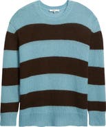 FRAME Fuzzy Stripe Crewneck Sweater
