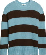FRAME Fuzzy Stripe Crewneck Sweater