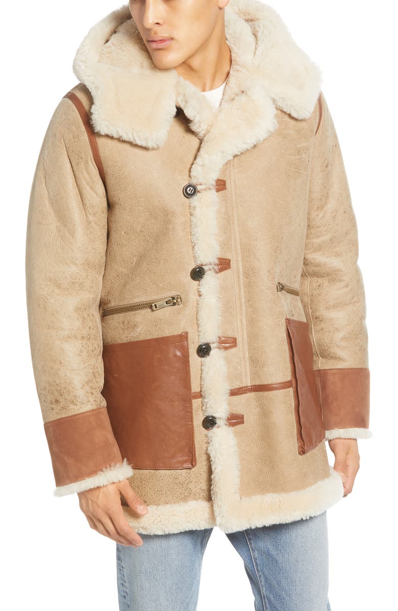 UGG<sup>®</sup> Yates Genuine Shearling Hooded Parka, Alternate, color, 