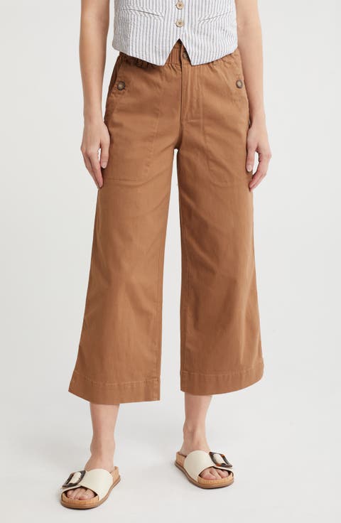 Wide Leg Ankle Crop Pants