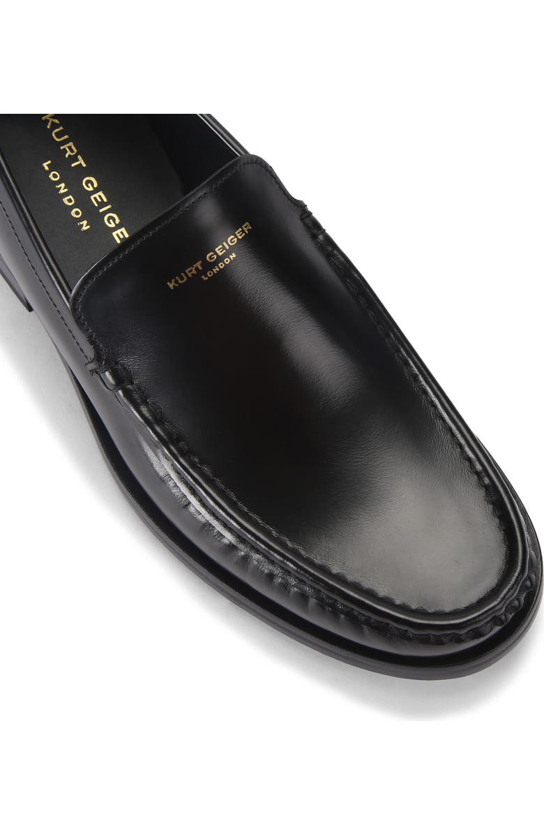 Kurt Geiger London Denman Moc Toe Leather Loafer, Alternate, color, Black