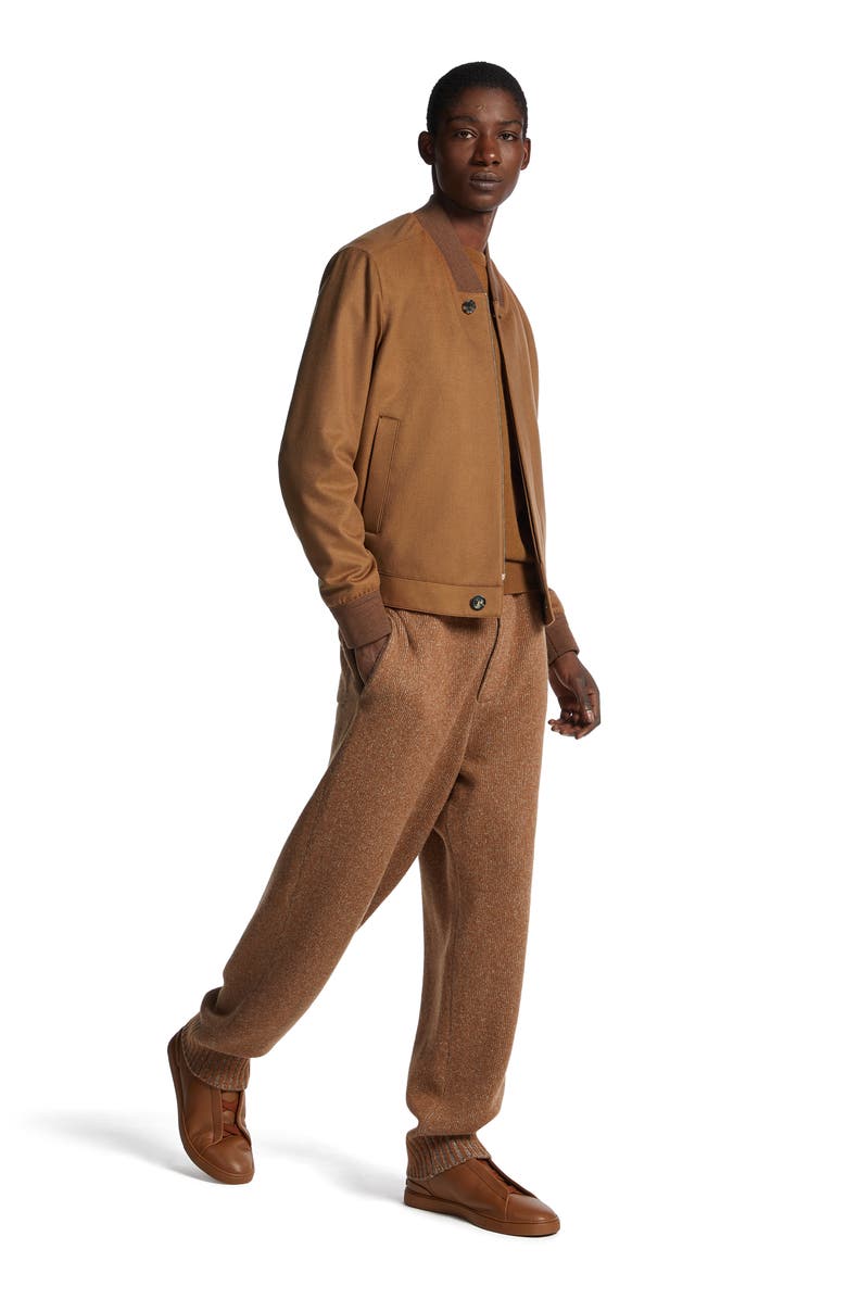 ZEGNA Water Repellent Elements Oasi Cashmere Bomber Jacket, Alternate, color, Vicuna