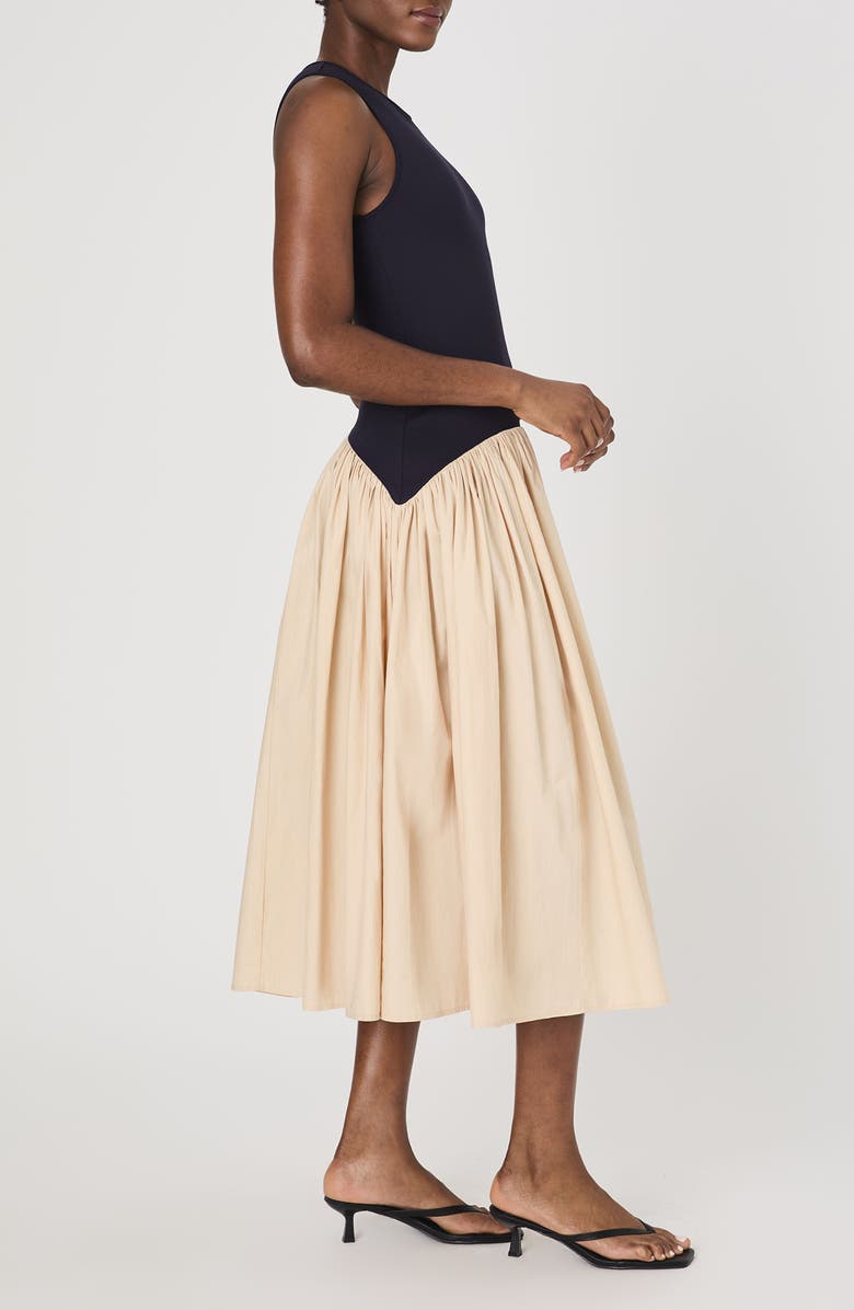 French Connection Kayle Jia Mixed Media Midi Dress, Alternate, color, 