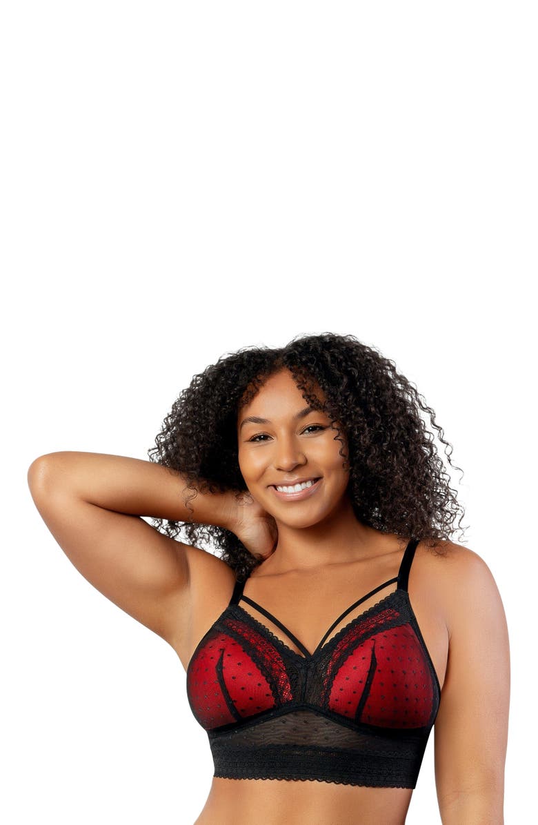 Parfait Mia Wire-Free Padded Mesh Bralette, Alternate, color, Black