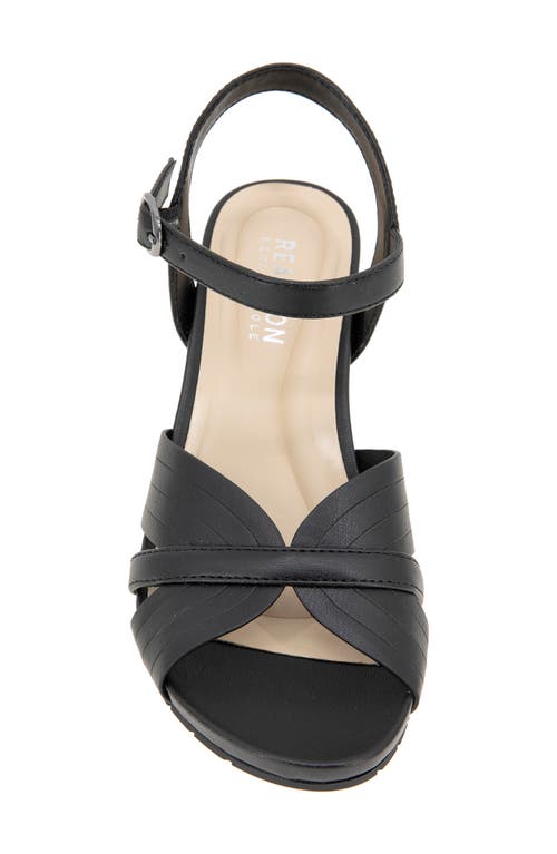 Reaction Kenneth Cole Gomi Wedge Sandal In Black