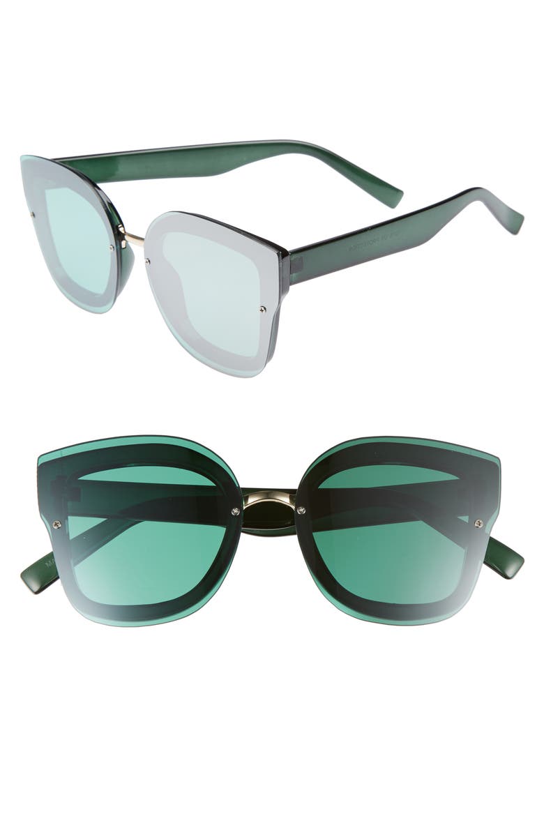 50mm Squared-Off Sunglasses, Main, color, GREEN
