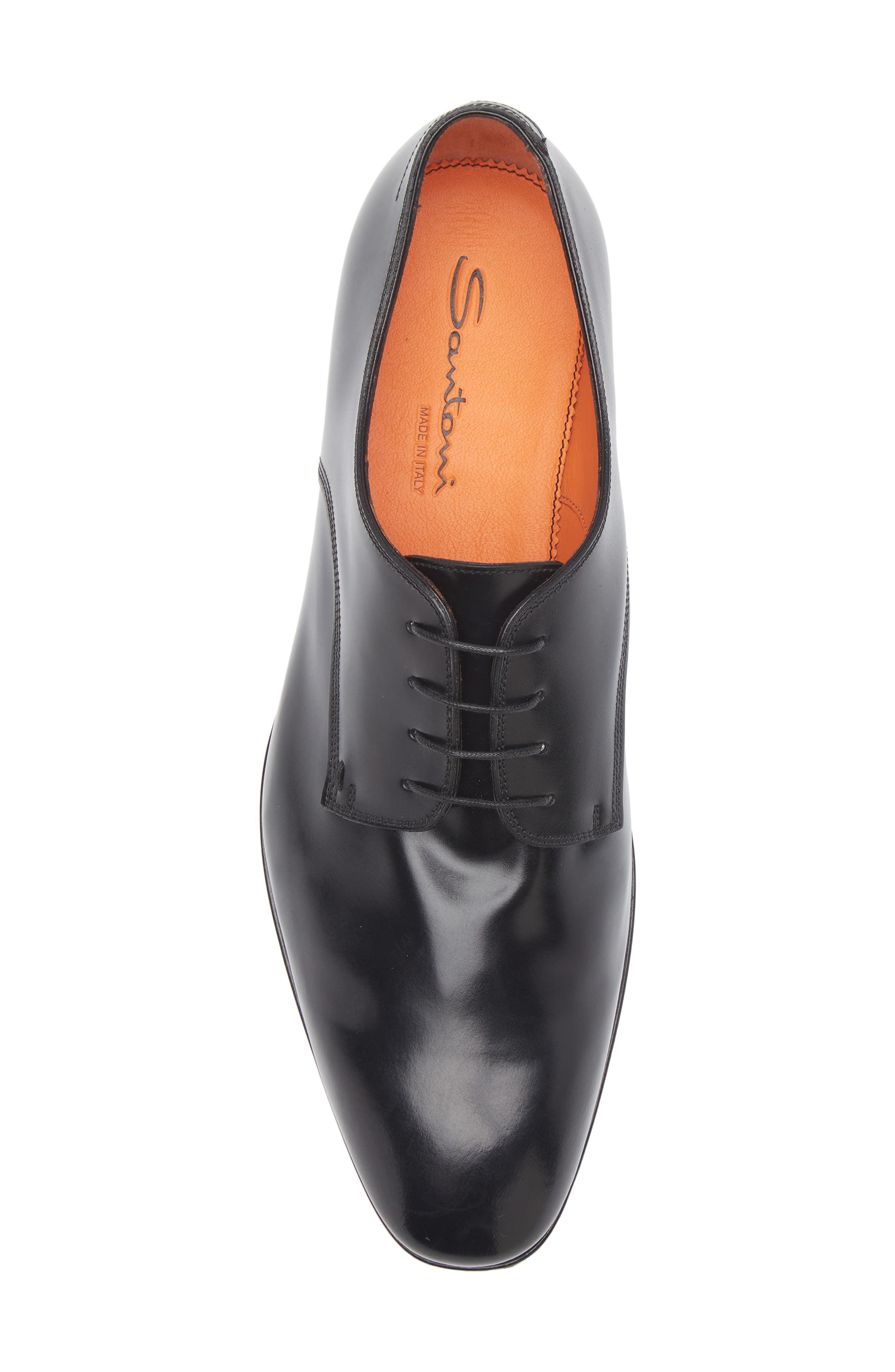 Santoni Archer Derby, Alternate, color, Black Patina