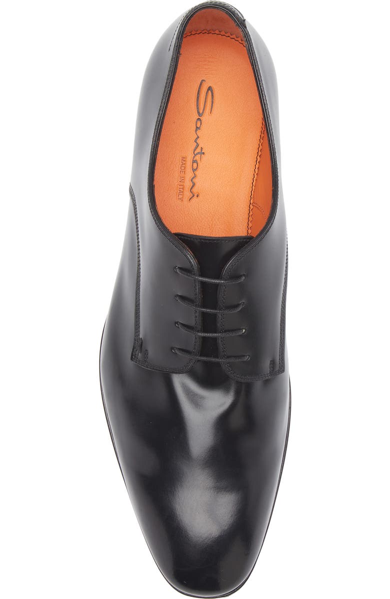 Santoni Archer Derby, Alternate, color, Black Patina