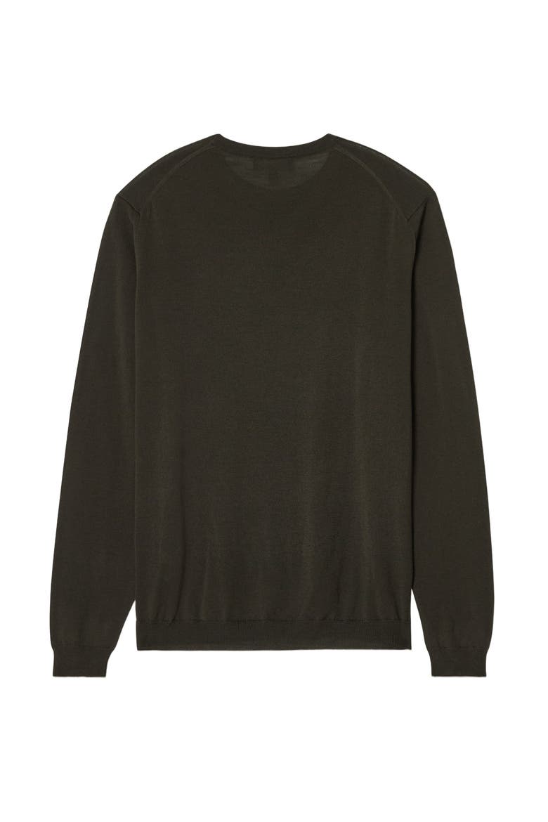 Keaton Crewneck Sweater, Alternate, color, Olive Green with Navy Tipping