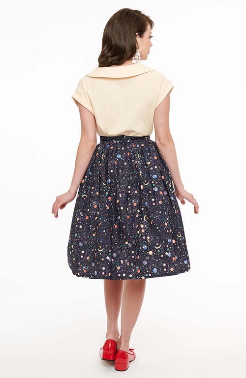 UNIQUE VINTAGE UNIQUE VINTAGE PRINTED WOVEN GELLAR SWING SKIRT