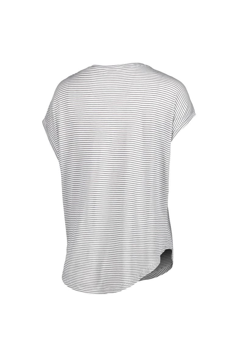 Women's White/Charcoal Texas Tech Red Raiders Day Trip Striped Scoop Neck T-Shirt, Alternate, color, White