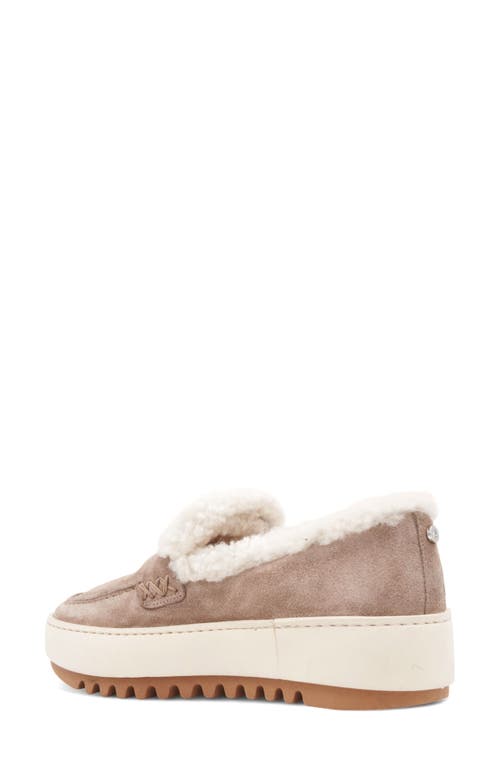Aquatalia Ameila Genuine Shearling Lined Penny Loafer In Neutral