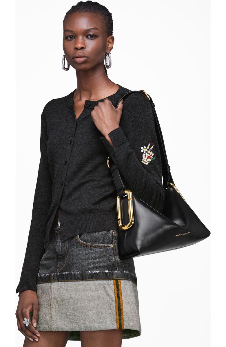 Marc Jacobs Medium Scene Leather Shoulder Bag, Alternate, color, Black