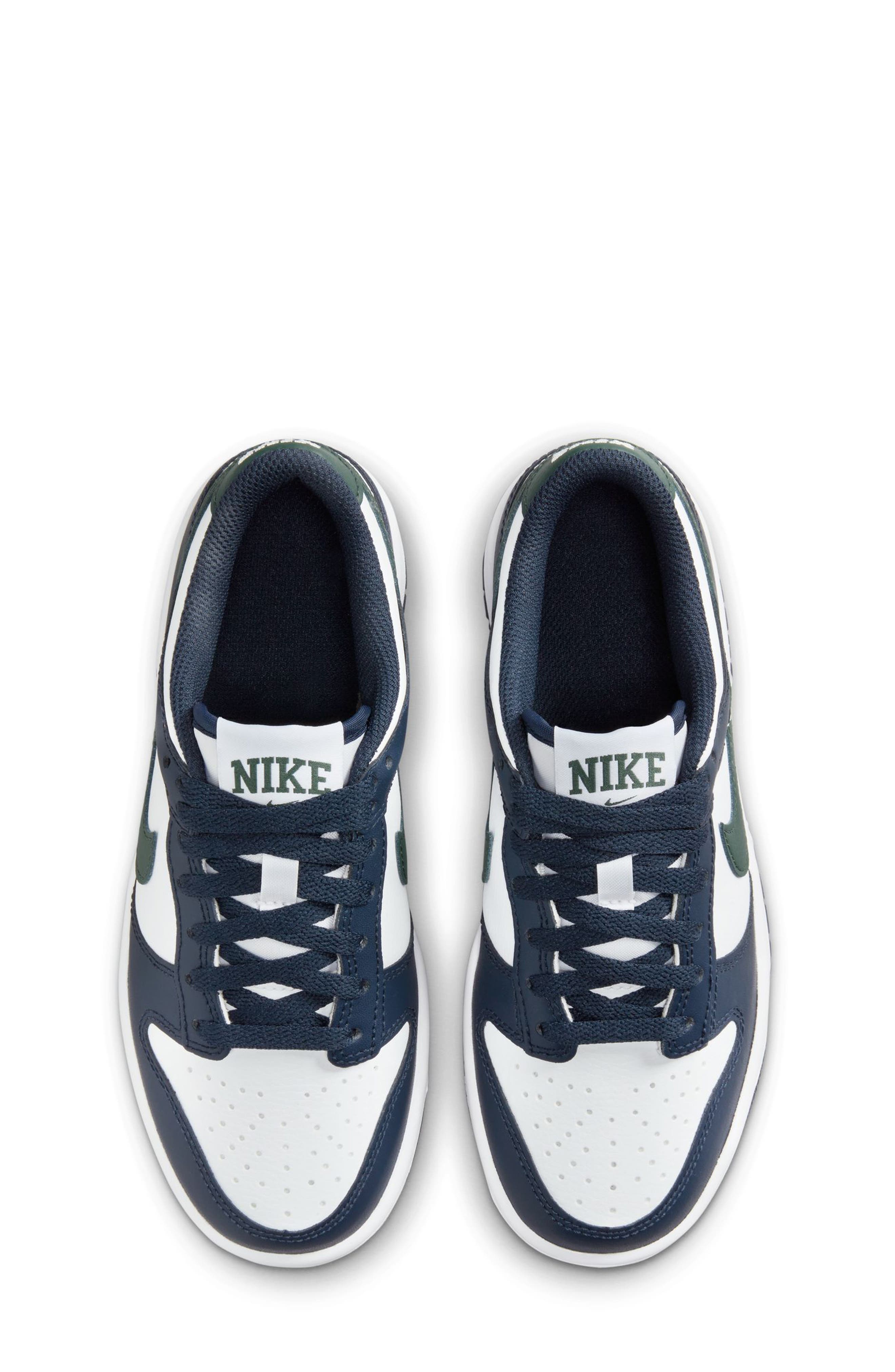 Nike Kids' Dunk Low Sneaker, Alternate, color, Obsidian/ Vintage Green