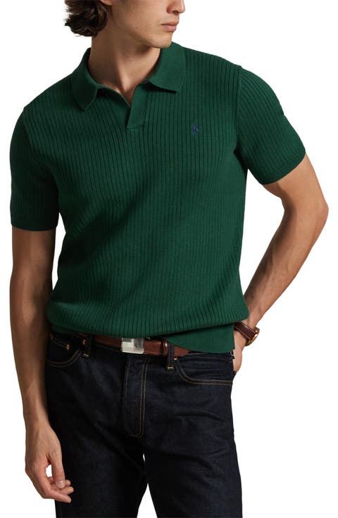 Johnny Collar Rib Cotton Polo Sweater