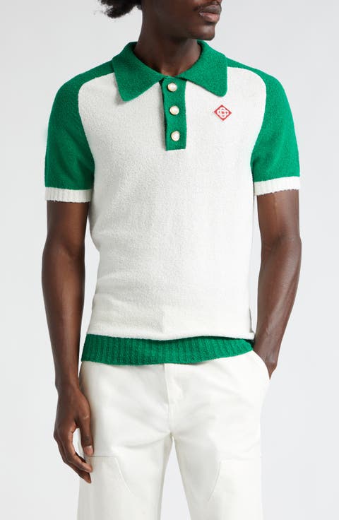 Colorblocked Terry Cloth Polo