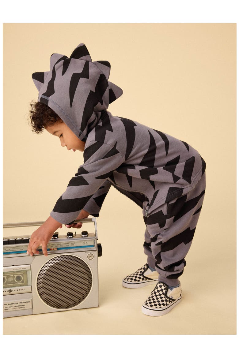 Spike Out Baby Hoodie, Alternate, color, Lightning Stripes
