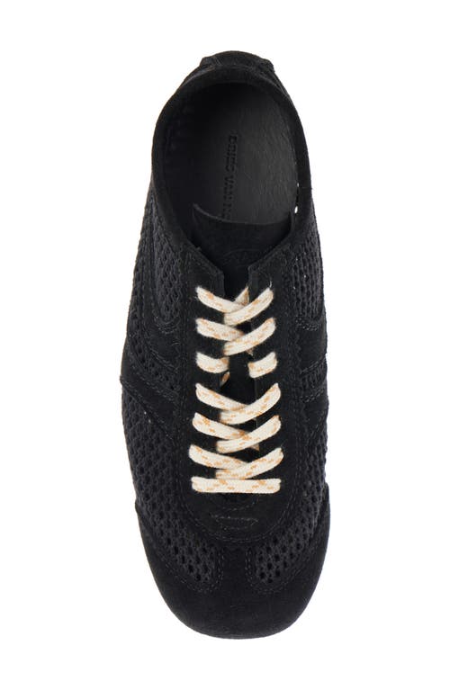 Dries Van Noten Dustin Mesh Leather Low-top Sneakers In Black