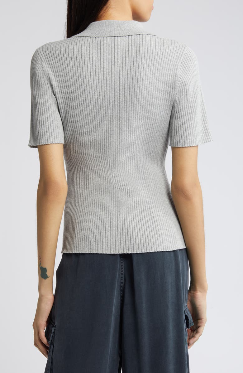 Treasure & Bond Short Sleeve Rib Polo Sweater, Alternate, color, 