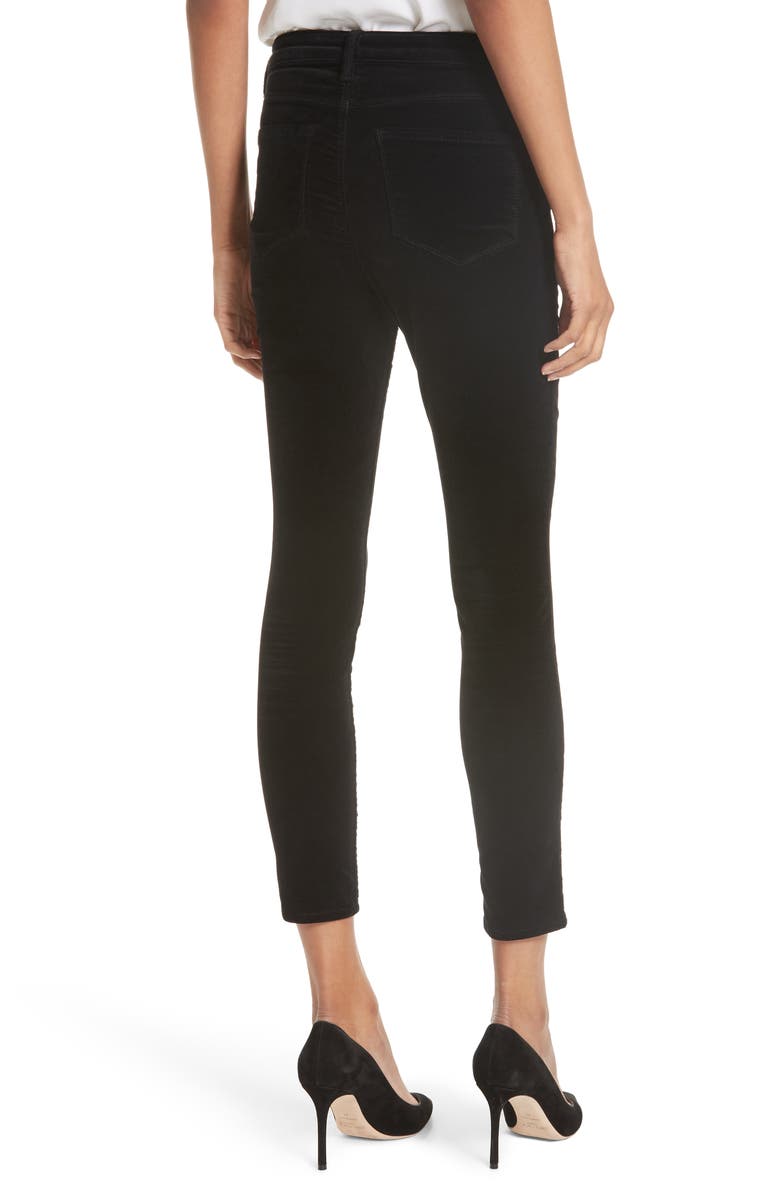 L'AGENCE Margot Velvet Crop Skinny Jeans, Alternate, color,