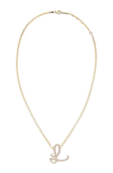 14K Gold Malibu Diamond Initial Necklace