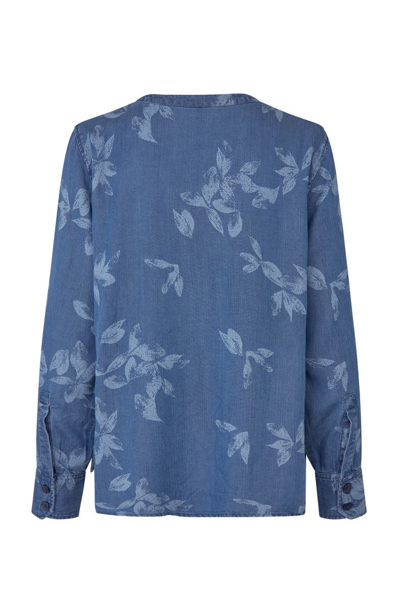 Masai Copenhagen MaDariane Denim Floral Print Blouse, Alternate, color, Blue Denim