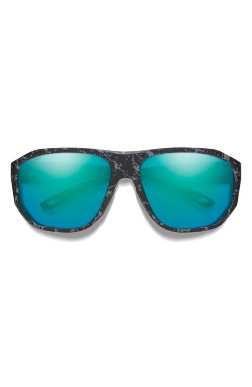 Smith Outrigger 61mm Chromapop™ Polarized Sunglasses In Matte Ash Marble/opal Mirror