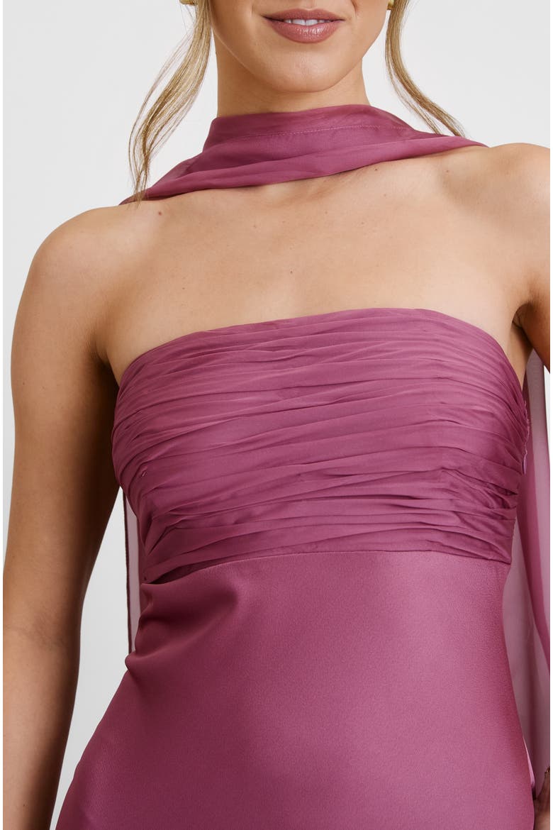 bandeau bridesmaid dress Six Stories Women's Bandeau Satin Bridesmaid Dress