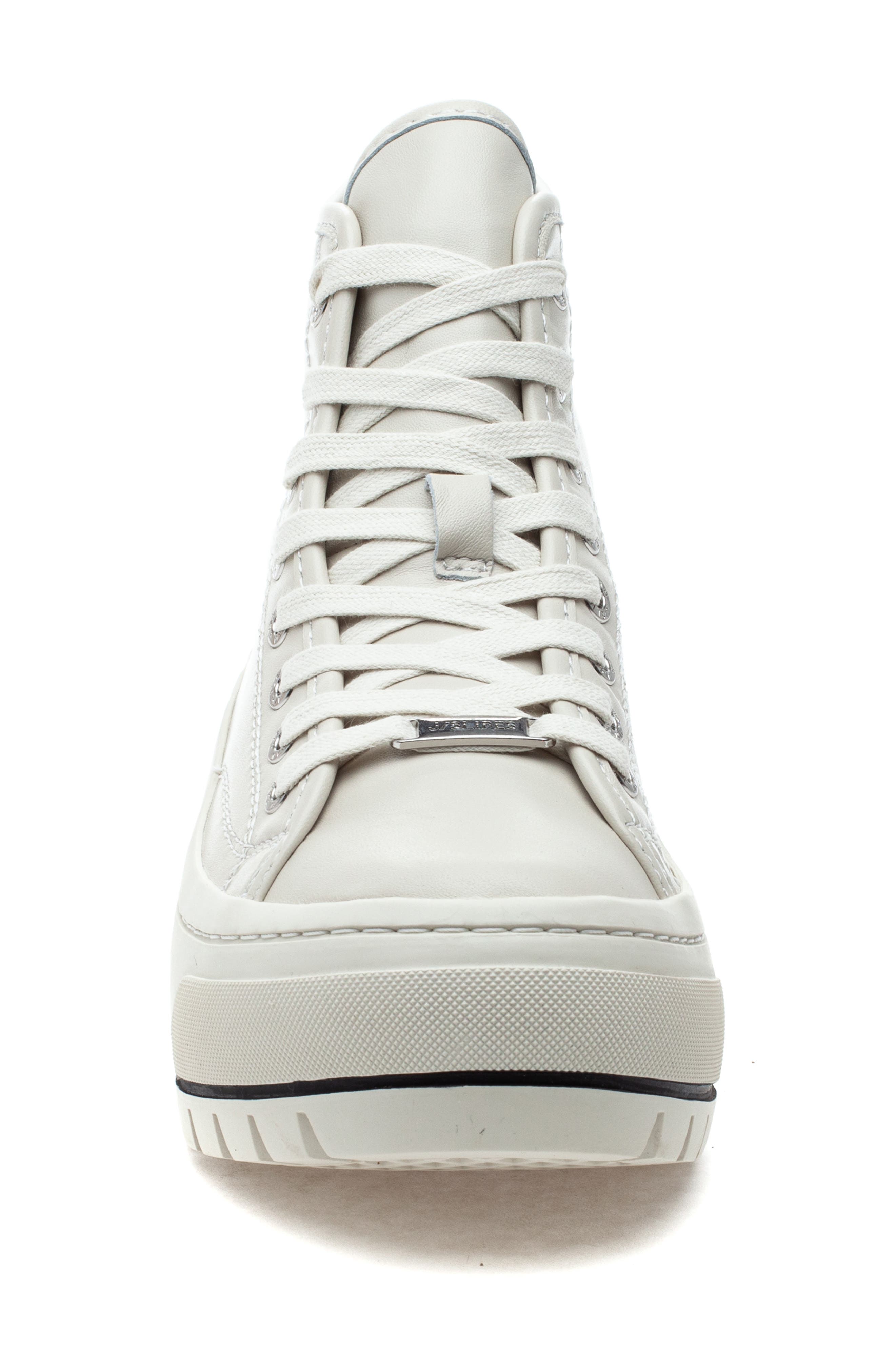 Gracie Platform High Top Sneaker, Alternate, color, WHITE LEATHER