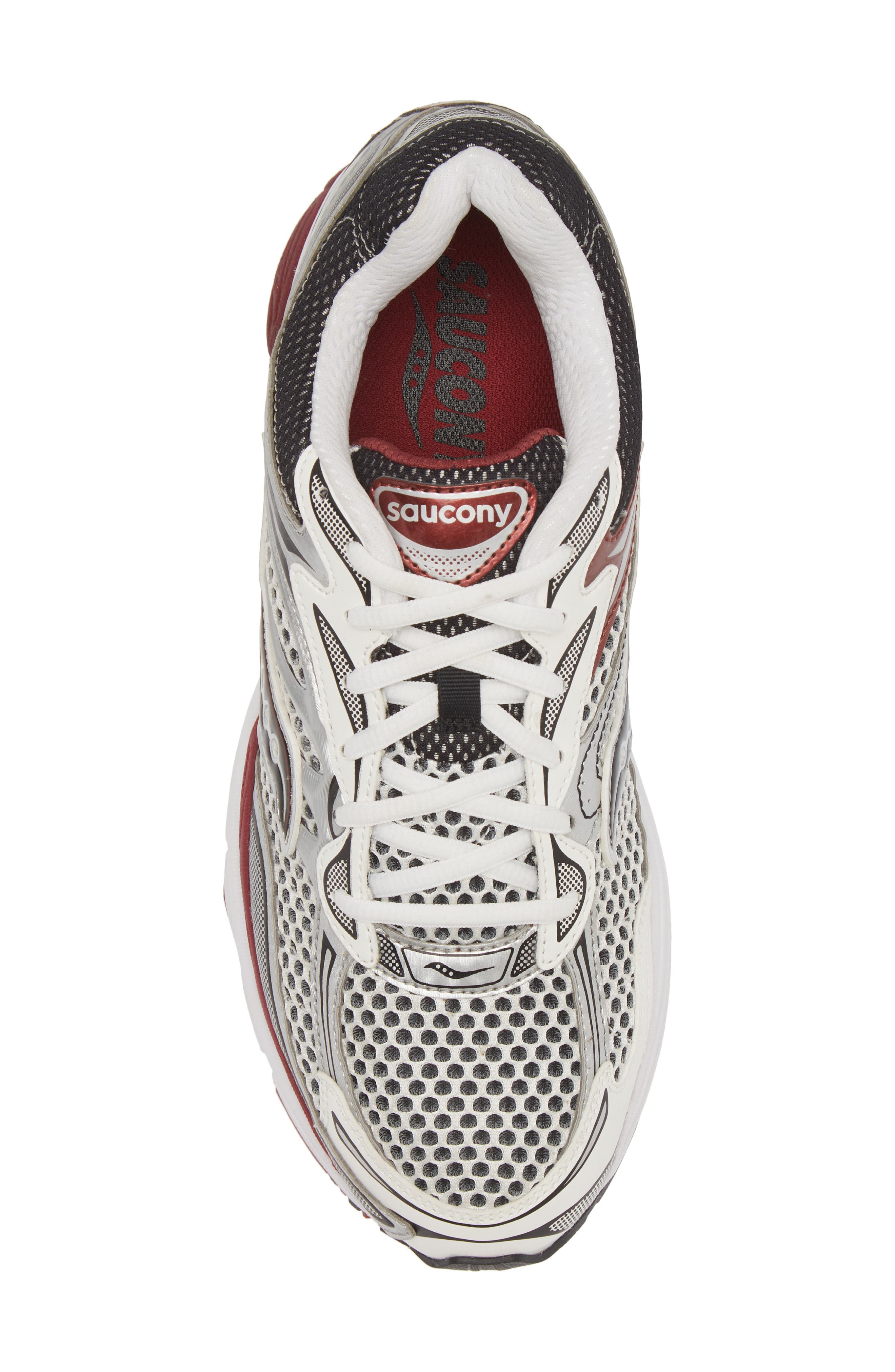 Saucony ProGrid Omni 9 Sneaker, Alternate, color, Silver/Red