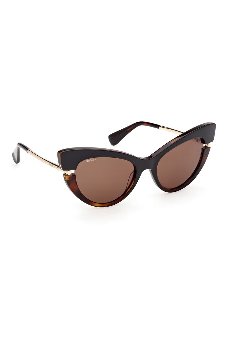 56mm Cat Eye Sunglasses, Alternate, color, BLACK HAVANA PALE GOLD / BROWN