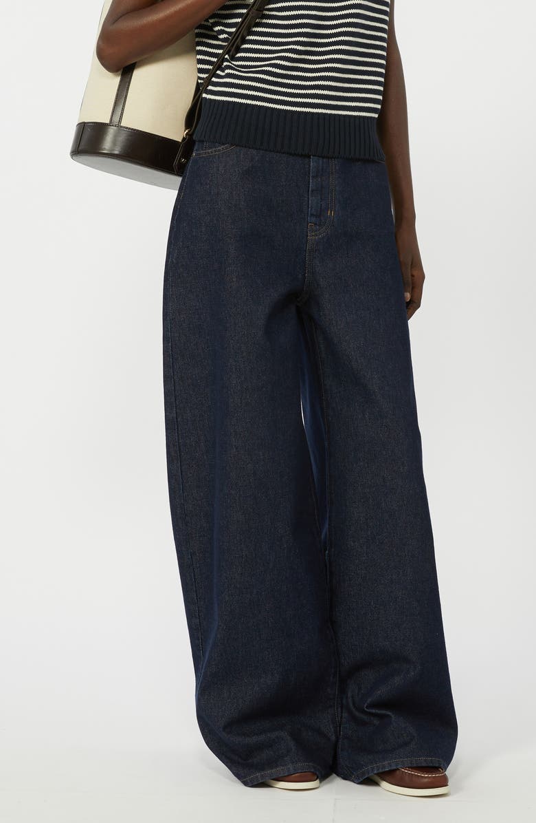 Weekend Max Mara Bella Wide Leg Jeans, Alternate, color, Navy