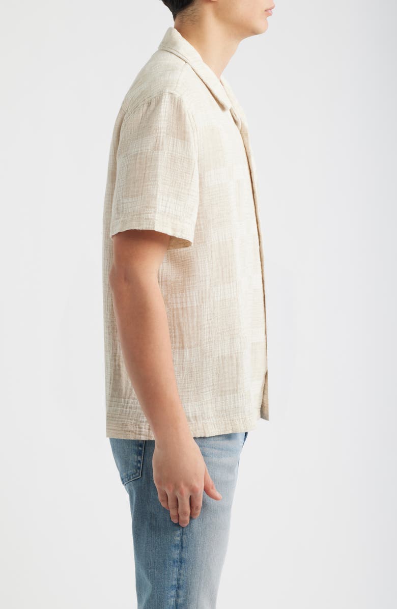 AG Foster Cotton Blend Camp Shirt, Alternate, color, Natural Multi