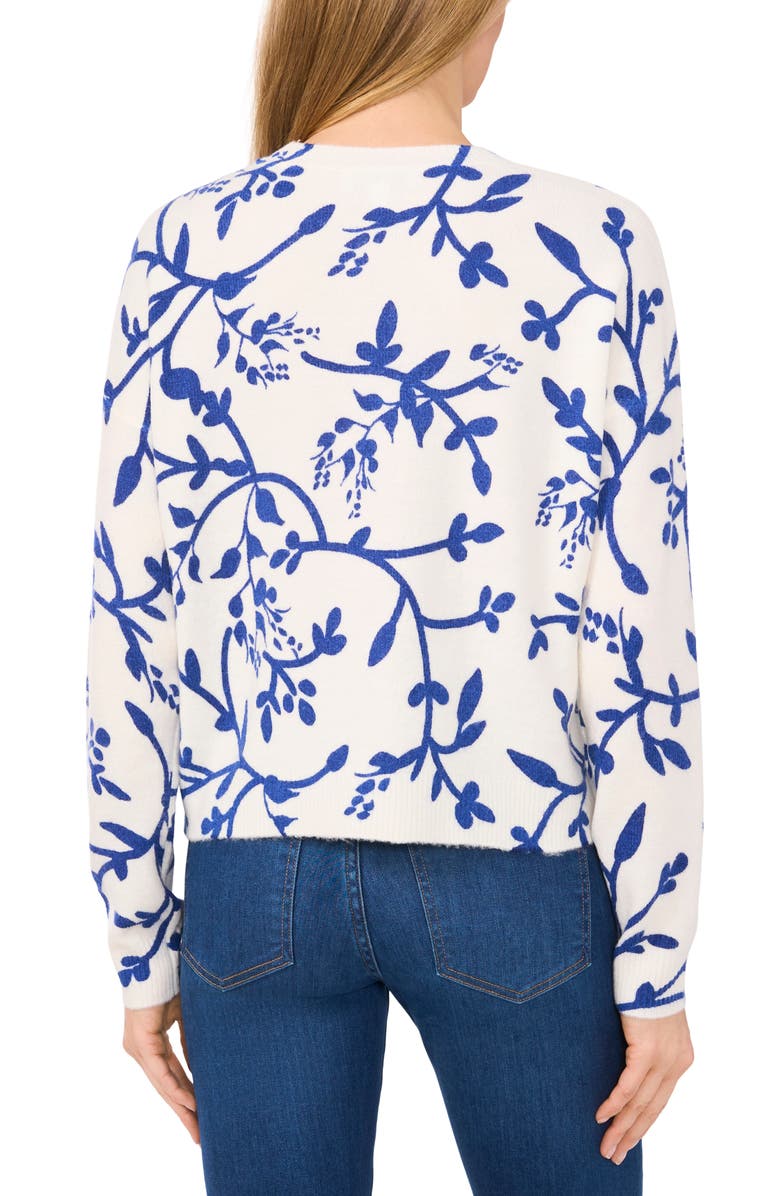 CeCe Floral Vines Crewneck Sweater, Alternate, color, 
