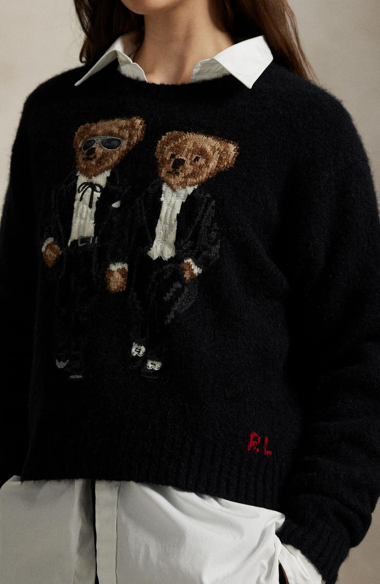 Polo Ralph Lauren Ralph & Ricky Tuxedo Bear Wool & Alpaca Blend Sweater, Alternate, color, Polo Black Multi