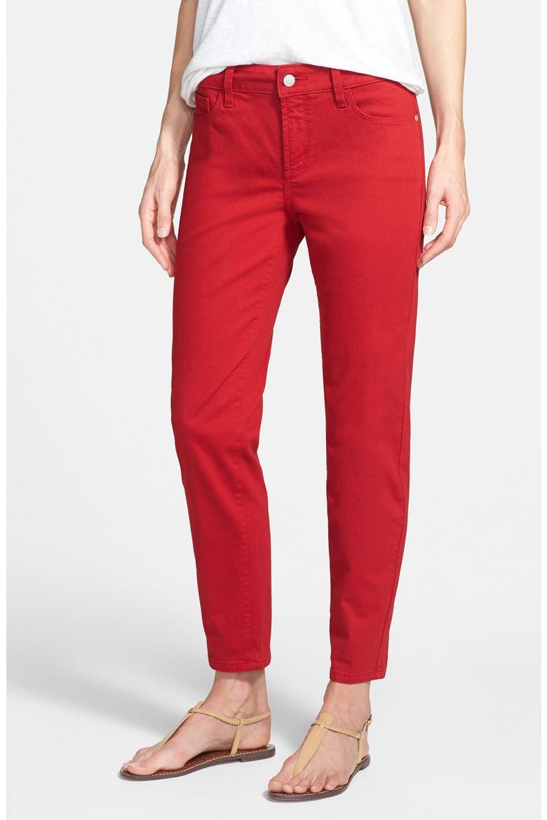 'Clarissa' Fitted Stretch Ankle Skinny Jeans, Alternate, color, CRIMSON RED