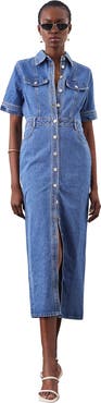 Karen Millen Denim Midi Shirt Dress