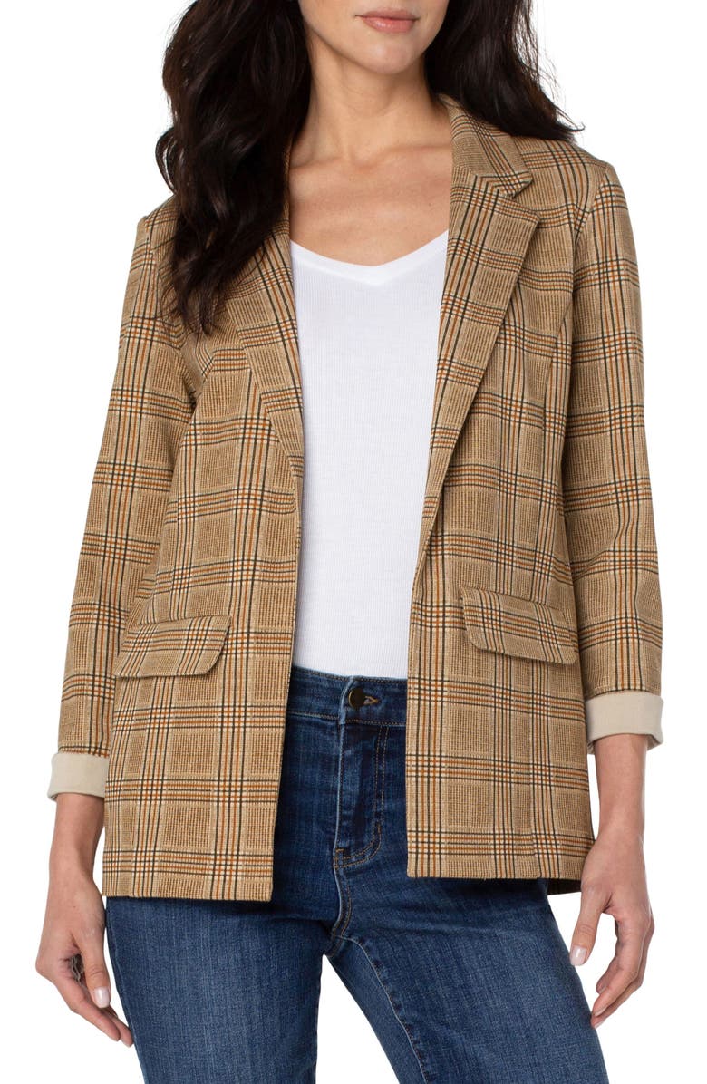 Liverpool Los Angeles Plaid Boyfriend Blazer, Main, color,