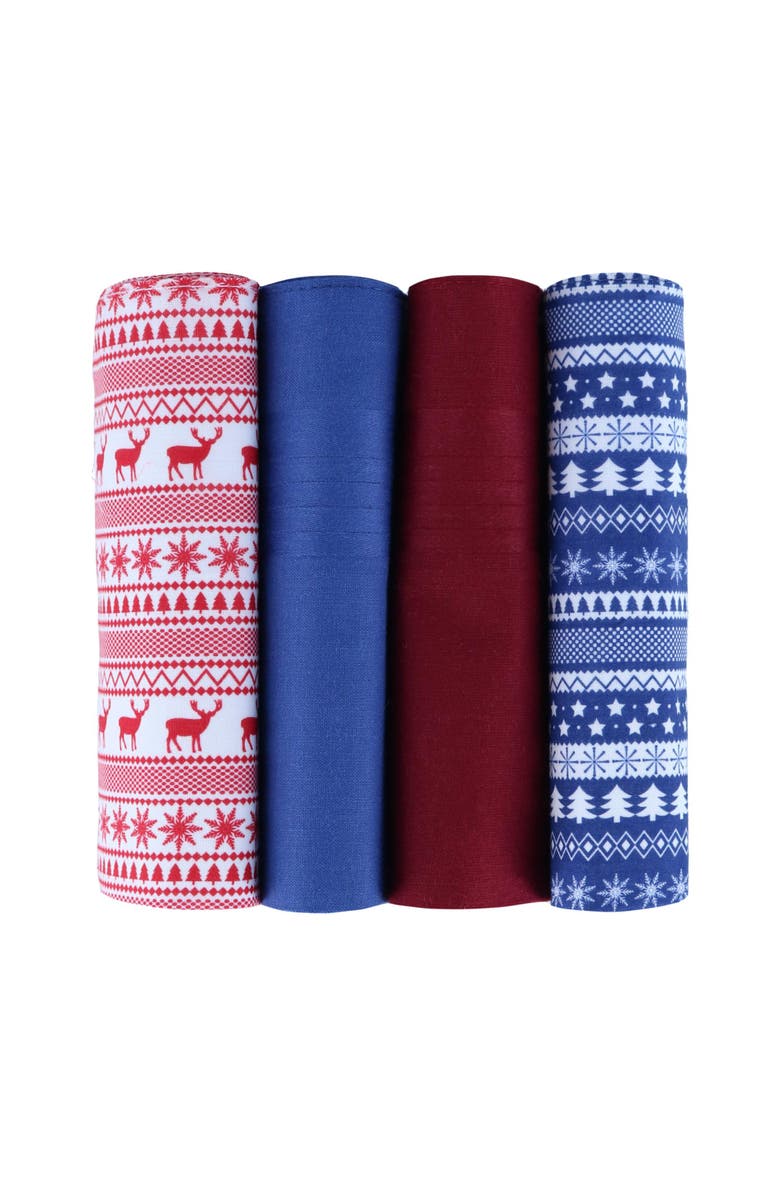 Ascentix Men's 4 Pack Cotton Christmas Novelty Hankies, Main, color, Multiple