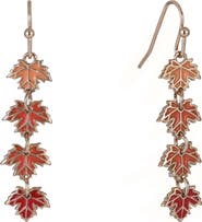 Hallmark Enamel Linear Maple Leaf Earrings