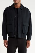 Open Edit Collared Wool Blend Bomber Jacket