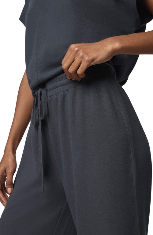 Splendid Winslow Crop Wide Leg Sweatpants In Black
