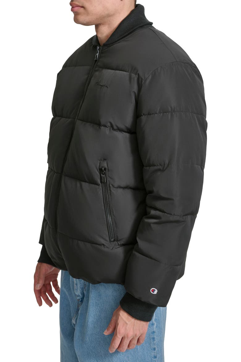 Water Resistant Puffer Jacket, Alternate, color, BLACK